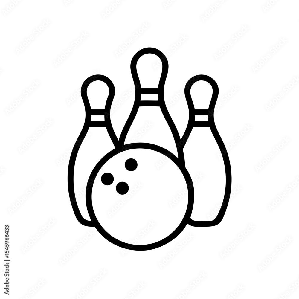 Fototapeta premium Icon of a bowling ball and pins representing the sport