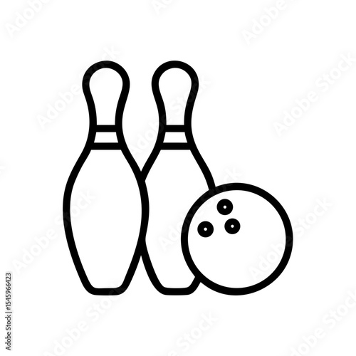 Icon of a bowling ball and pins representing the sport