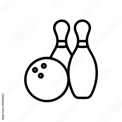 Icon of a bowling ball and pins representing the sport