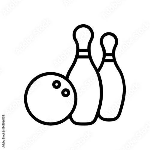 Icon of a bowling ball and pins representing the sport