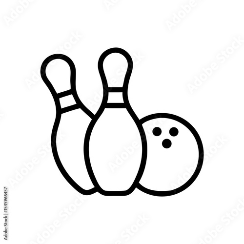 Icon of a bowling ball and pins representing the sport