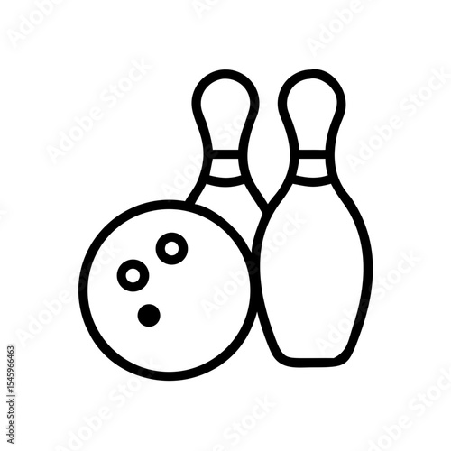 Icon of a bowling ball and pins representing the sport