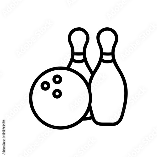 Icon of a bowling ball and pins representing the sport