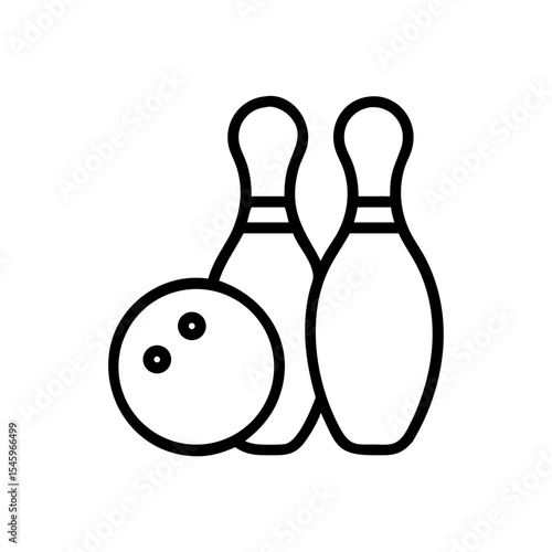 Icon of a bowling ball and pins representing the sport