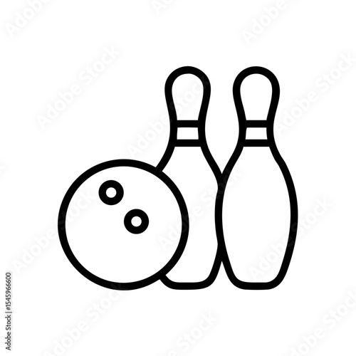 Icon of a bowling ball and pins representing the sport
