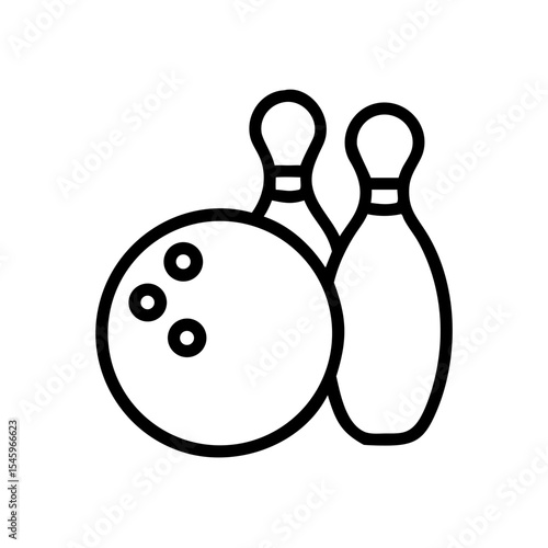 Icon of a bowling ball and pins representing the sport