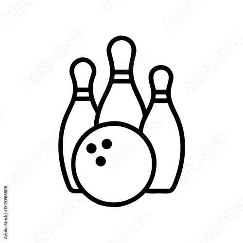 Icon of a bowling ball and pins representing the sport