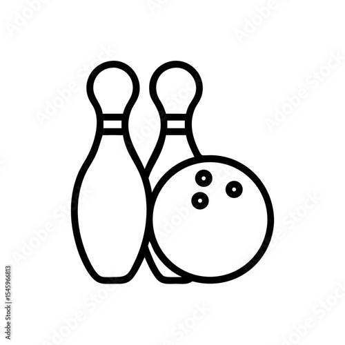 Icon of a bowling ball and pins representing the sport