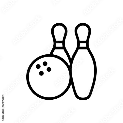 Icon of a bowling ball and pins representing the sport