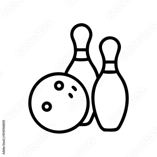 Icon of a bowling ball and pins representing the sport