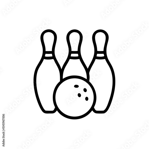 Icon of a bowling ball and pins representing the sport