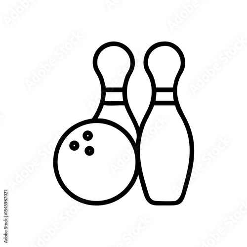 Icon of a bowling ball and pins representing the sport