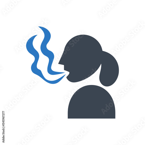 Person Exhaling Steam Icon