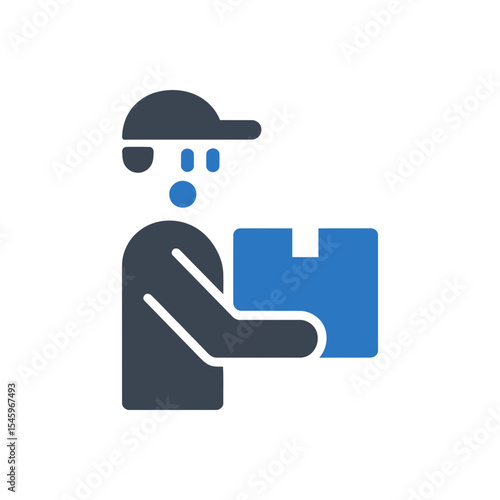 Delivery Person with Package Icon