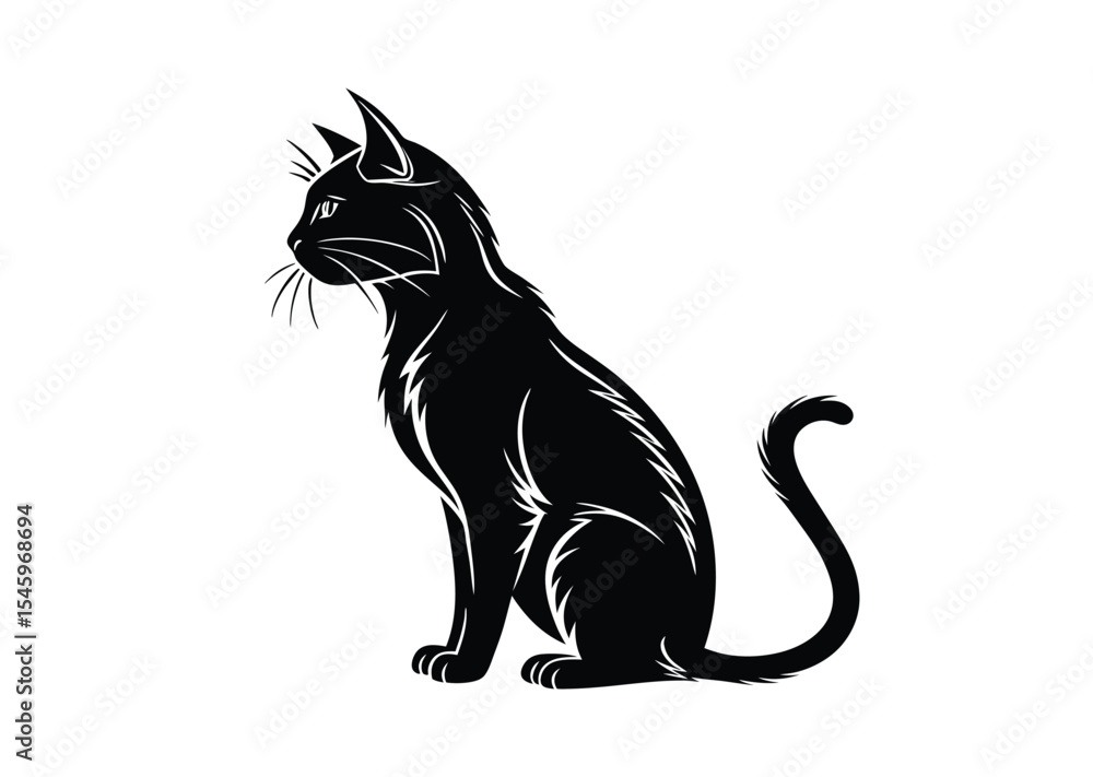 Obraz premium Cat Black Vector Art black vector icon design