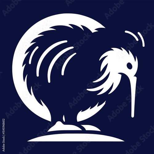 vector illustration of Stylized Kiwi Bird Logo