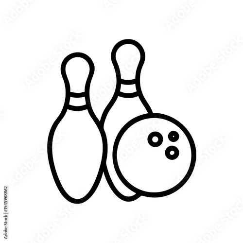 Icon of a bowling ball and pins representing the sport