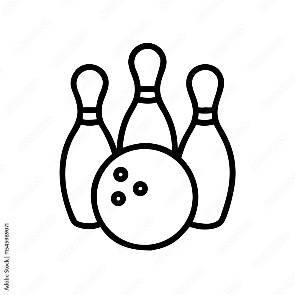 Fototapeta premium Icon of a bowling ball and pins representing the sport