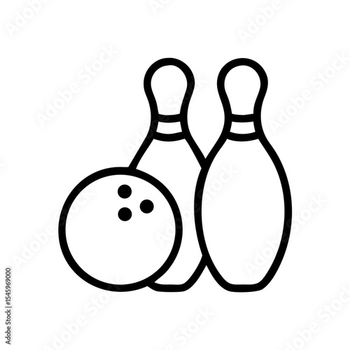 Icon of a bowling ball and pins representing the sport