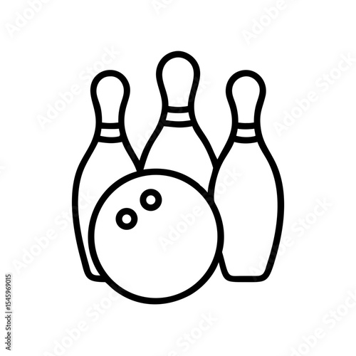Icon of a bowling ball and pins representing the sport