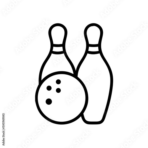 Icon of a bowling ball and pins representing the sport
