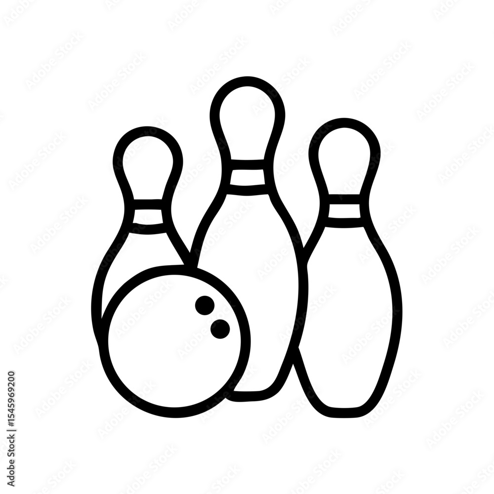 Fototapeta premium Icon of a bowling ball and pins representing the sport