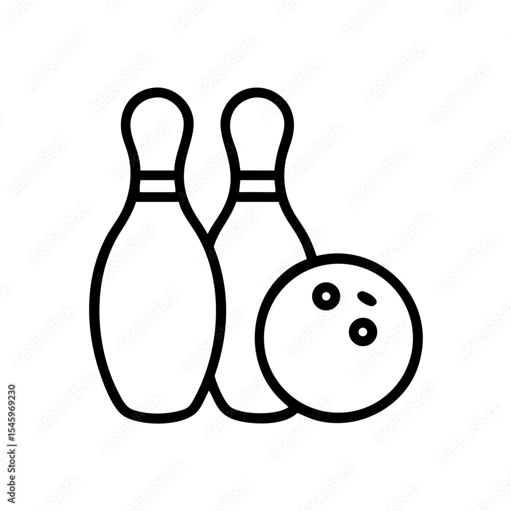 Fototapeta premium Icon of a bowling ball and pins representing the sport