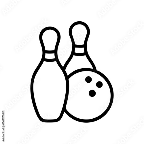 Icon of a bowling ball and pins representing the sport