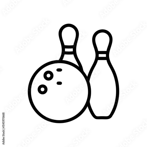 Icon of a bowling ball and pins representing the sport