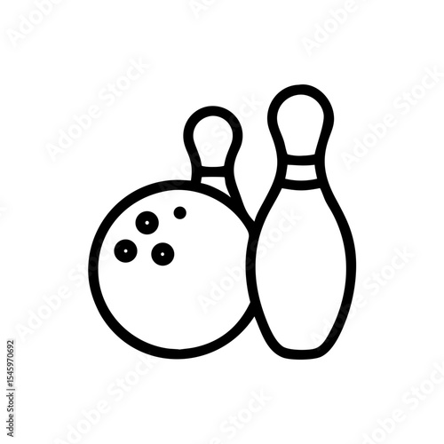 Icon of a bowling ball and pins representing the sport