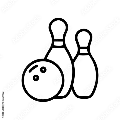 Icon of a bowling ball and pins representing the sport