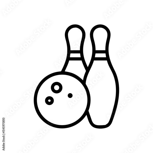 Icon of a bowling ball and pins representing the sport