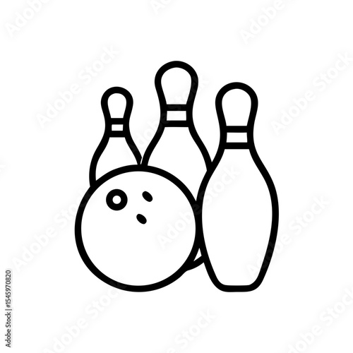 Icon of a bowling ball and pins representing the sport