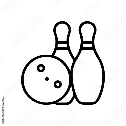 Icon of a bowling ball and pins representing the sport