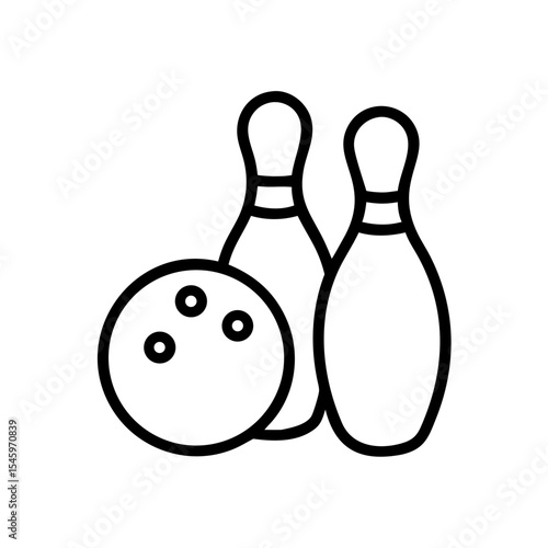 Icon of a bowling ball and pins representing the sport