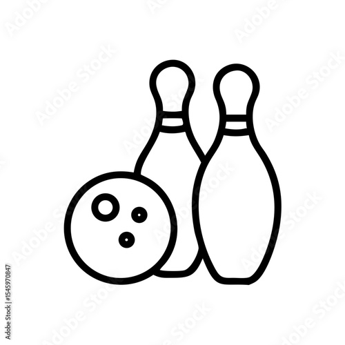 Icon of a bowling ball and pins representing the sport
