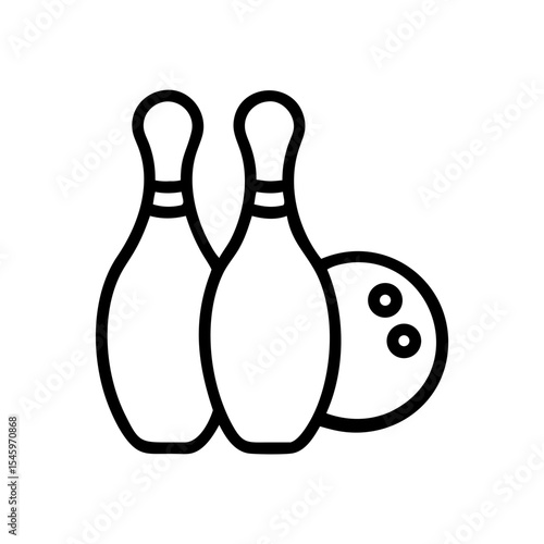 Icon of a bowling ball and pins representing the sport