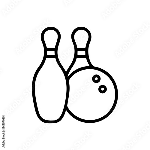 Icon of a bowling ball and pins representing the sport