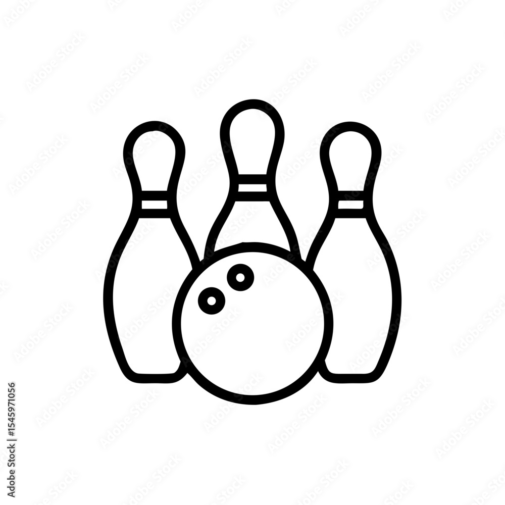 Fototapeta premium Icon of a bowling ball and pins representing the sport