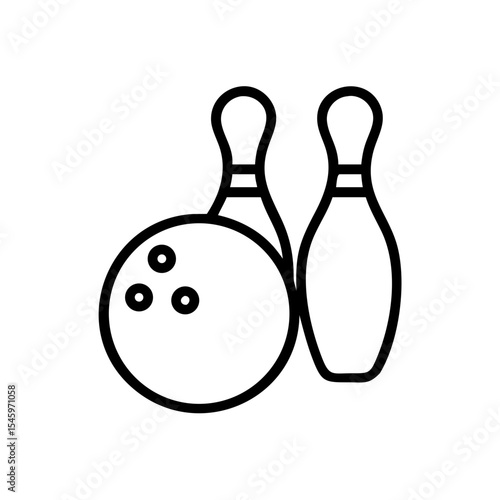 Icon of a bowling ball and pins representing the sport