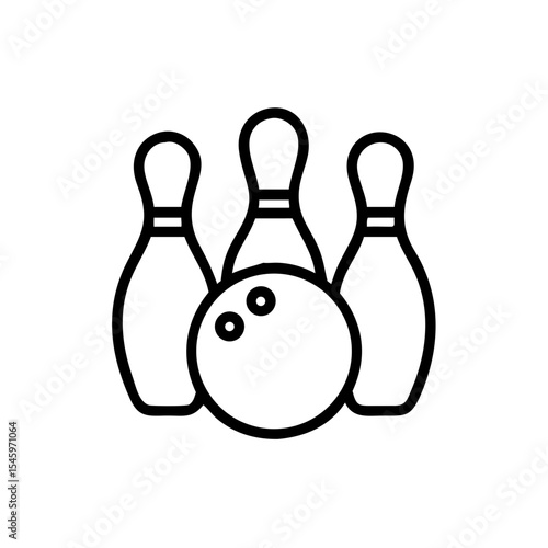 Icon of a bowling ball and pins representing the sport