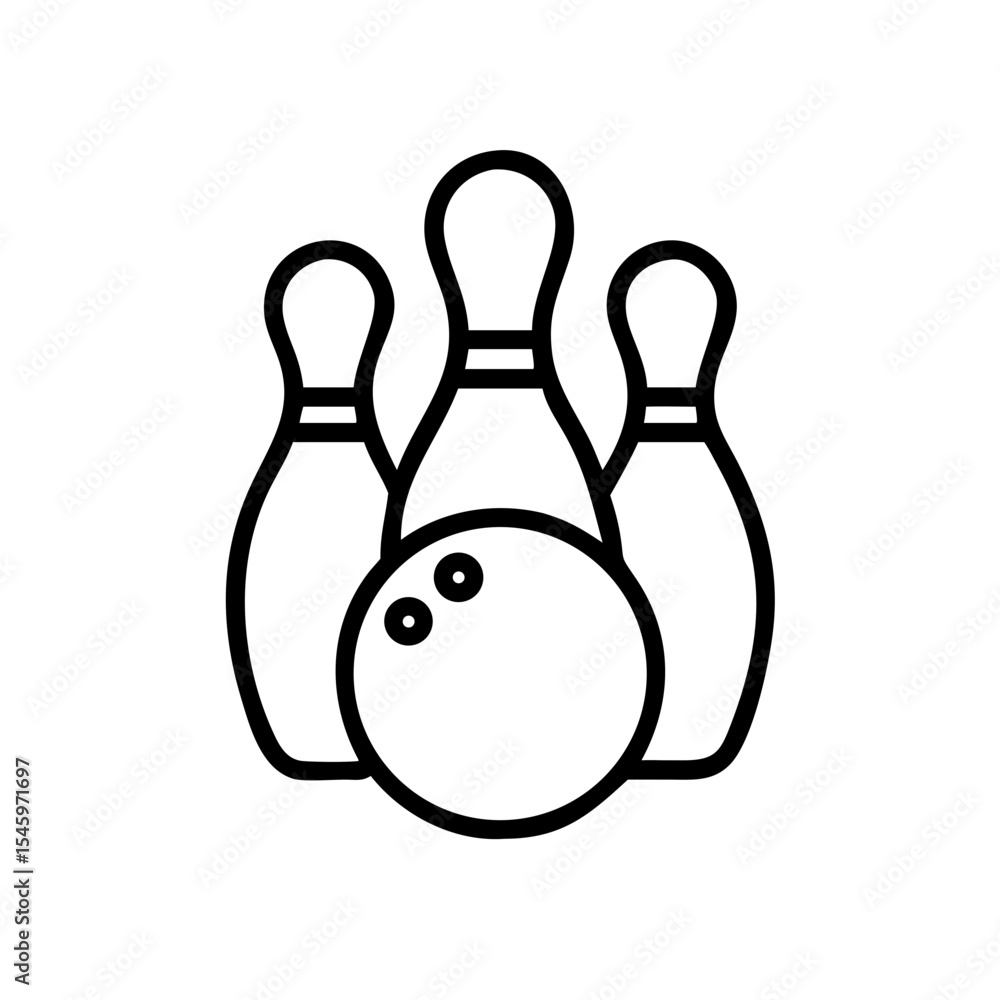 Fototapeta premium Icon of a bowling ball and pins representing the sport