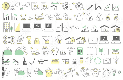 Colorful Finance and Saving Icon Set