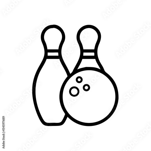 Icon of a bowling ball and pins representing the sport