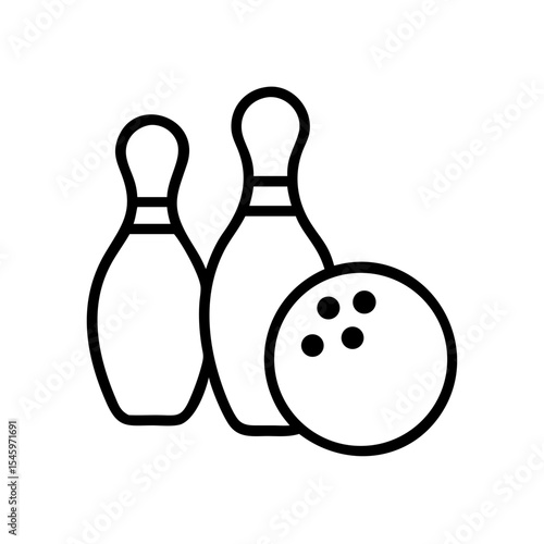 Icon of a bowling ball and pins representing the sport