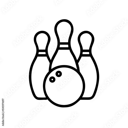 Icon of a bowling ball and pins representing the sport