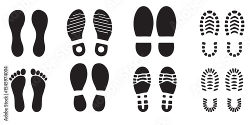 footprint icon. foot tracks icon .  Footprint Vector Illustration Set Silhouette | Shoe, Paw, and Barefoot Print Icons Footprint Vector Illustration Set Silhouette . 