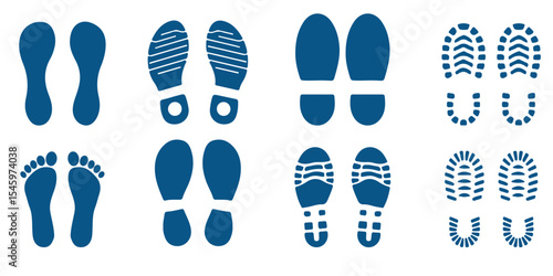 Set different human footprints. Baby footprint - stock vector. Footprint. Different human footprints. 