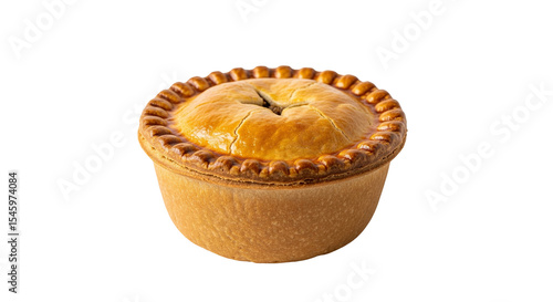 Savory meat pie isolated on transparent background. British food