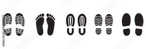 footprint icon. foot tracks icon .  Footprint Vector Illustration Set Silhouette | Shoe, Paw, and Barefoot Print Icons Footprint Vector Illustration Set Silhouette . 